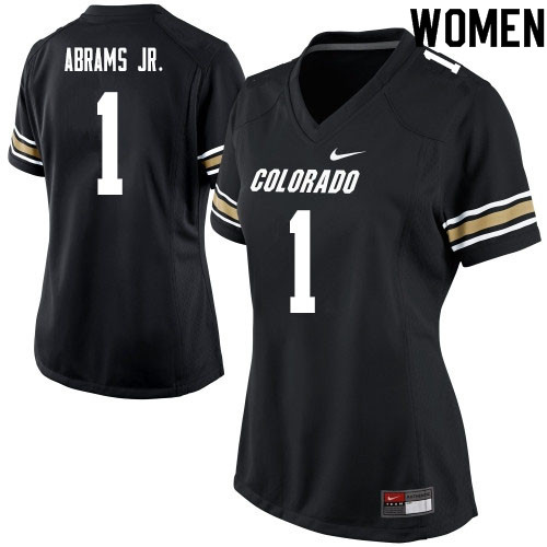 Women #1 Delrick Abrams Jr. Colorado Buffaloes College Football Jerseys Sale-Black - Click Image to Close